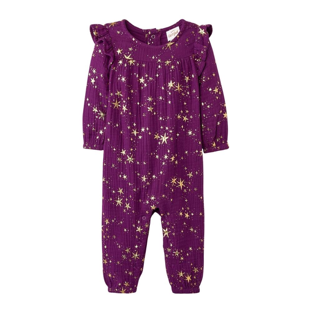 Baby Girls' Star Gauze Romper Cat & Jack Purple gold 18 months outfit Halloween